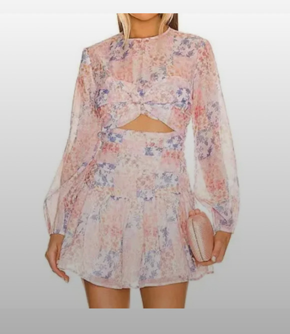 Atoir Dresses & Skirts - REVOLVE Atoir Floral Mini Ruffled Dress in Pink and Blue Size US 2-3077